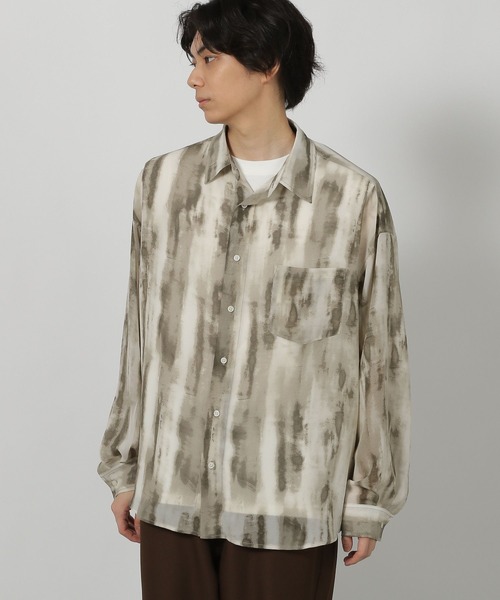 LAKOLE(ラコレ)の「シアー柄長袖シャツ / 583348(シャツ/ブラウス・メンズ・ネイビー/グリーン/ベージュ/ブラック・FREE)」の14枚目の写真