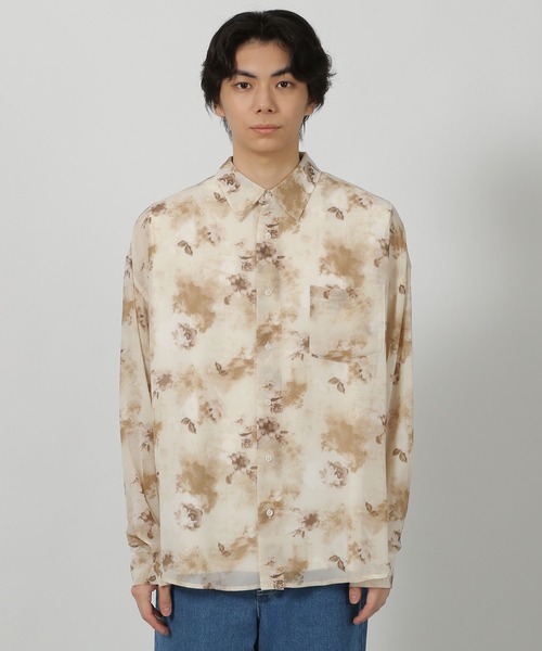LAKOLE(ラコレ)の「シアー柄長袖シャツ / 583348(シャツ/ブラウス・メンズ・ネイビー/グリーン/ベージュ/ブラック・FREE)」の8枚目の写真