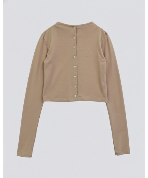 kiehtova（キエトヴァ）の「【kiehtova】SMOOTH STAND NECK CARDIGAN/スムース スタンド ネック カーディガン（カーディガン/ボレロ・レディース・ブラック/チャコールグレー/アイボリー/ベージュ・FREE）」の3枚目の写真