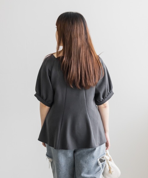 CLETTE(クレット)の「CLETTEオリジナルスカラップ襟フレアプルオーバ―(Tシャツ/カットソー・レディース・ピンク/ブルー/チャコールグレー・LL/3L/4L)」の9枚目の写真