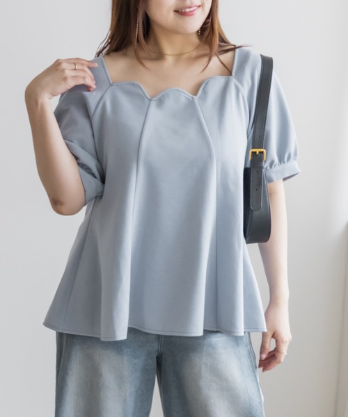 CLETTE(クレット)の「CLETTEオリジナルスカラップ襟フレアプルオーバ―(Tシャツ/カットソー・レディース・ピンク/ブルー/チャコールグレー・LL/3L/4L)」の13枚目の写真