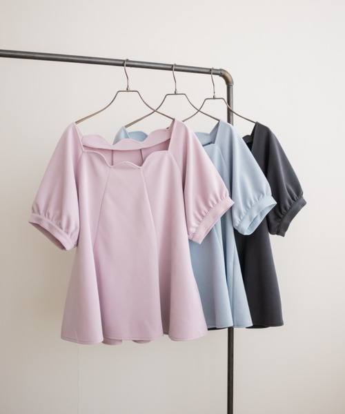 CLETTE(クレット)の「CLETTEオリジナルスカラップ襟フレアプルオーバ―(Tシャツ/カットソー・レディース・ピンク/ブルー/チャコールグレー・LL/3L/4L)」の22枚目の写真
