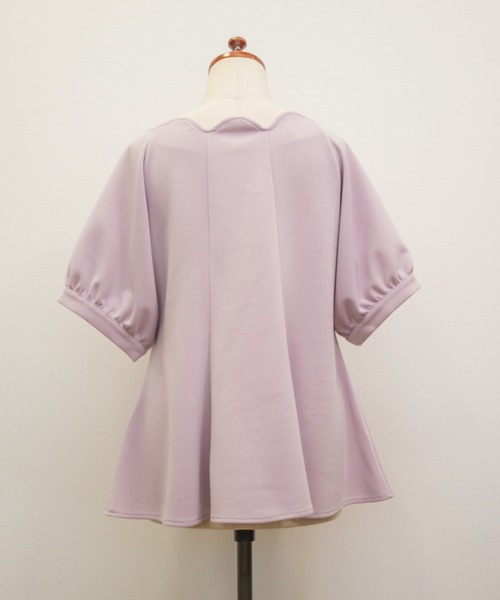 CLETTE(クレット)の「CLETTEオリジナルスカラップ襟フレアプルオーバ―(Tシャツ/カットソー・レディース・ピンク/ブルー/チャコールグレー・LL/3L/4L)」の5枚目の写真