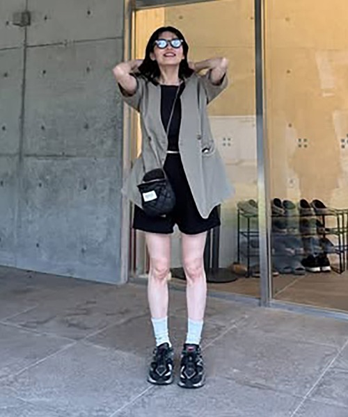 VENCEEXCHANGE（ヴァンスエクスチェンジ）の「【VENCE by ぷーさん】ダンボール ショートパンツ（その他パンツ・レディース・ブラック/杢グレー・S/M）」の12枚目の写真