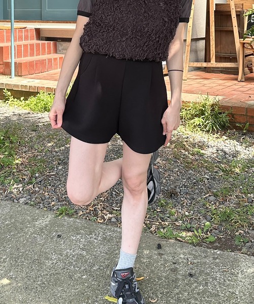 VENCEEXCHANGE（ヴァンスエクスチェンジ）の「【VENCE by ぷーさん】ダンボール ショートパンツ（その他パンツ・レディース・ブラック/杢グレー・S/M）」の4枚目の写真