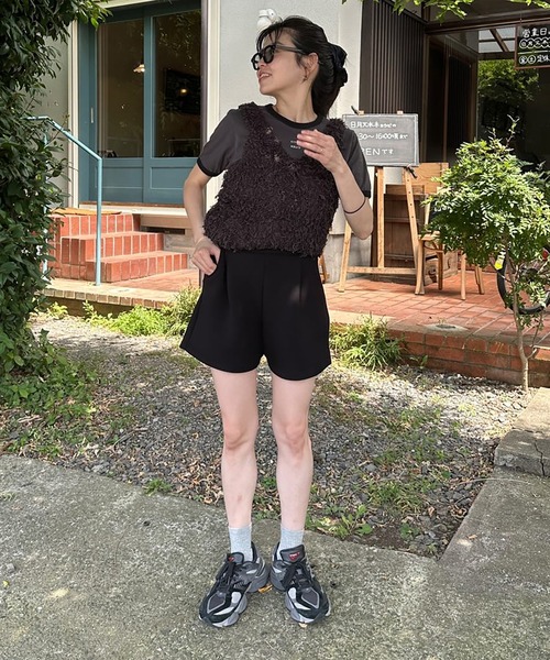 VENCEEXCHANGE（ヴァンスエクスチェンジ）の「【VENCE by ぷーさん】ダンボール ショートパンツ（その他パンツ・レディース・ブラック/杢グレー・S/M）」の8枚目の写真