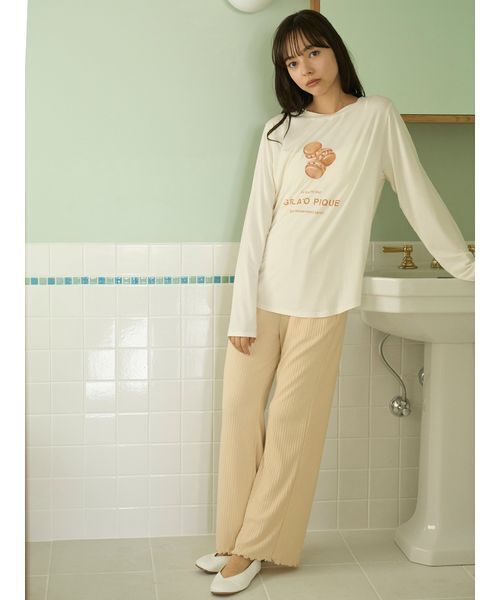 セール】リブロングパンツ（ルームウェア/パジャマ）｜gelato pique