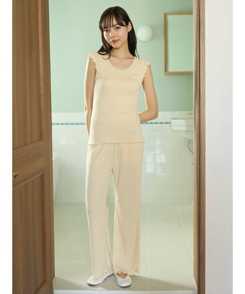 セール】リブロングパンツ（ルームウェア/パジャマ）｜gelato pique