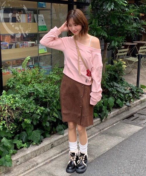 Teem Store（チームストア）の「フロントボタンデザイン コーデュロイミニスカート（スカート・レディース・ブラック/ブラウン・L/M）」の12枚目の写真