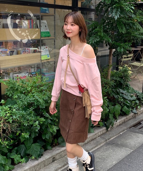 Teem Store（チームストア）の「フロントボタンデザイン コーデュロイミニスカート（スカート・レディース・ブラック/ブラウン・L/M）」の15枚目の写真