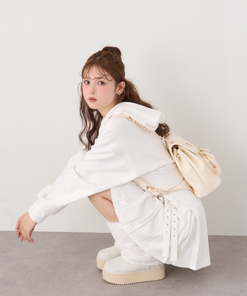 セットアップ対応】ビジューショートパーカー（パーカー）｜one after