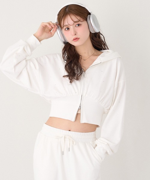 【早い者勝ち 即購入可能】トレーナーズサロンサプライ コンプリート6点セット セットアップ対応】ビジューショートパーカー（パーカー）｜one after