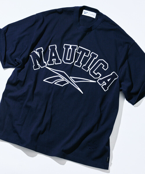 NAUTICA（ノーティカ）の「Reebok×NAUTICA/リーボック×ノーティカ 【Exclusive】 ダブルネーム アーチロゴ クルーネックTシャツ ショートスリーブ（Tシャツ/カットソー・メンズ・グレー/ホワイト/ネイビー/グリーン・LARGE/X-LARGE/MEDIUM/SMALL）」の6枚目の写真