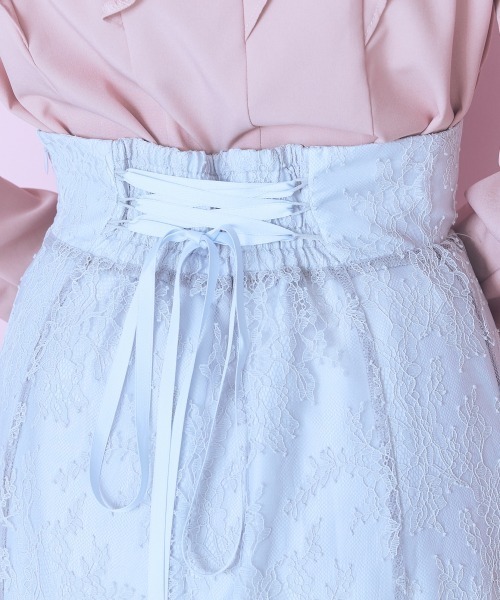 marun(マルン)の「<大きいサイズ>バック編み上げレースマーメイドスカート marun(スカート・レディース・ブラック/グレー・L/LL/3L/4L/5L)」の6枚目の写真