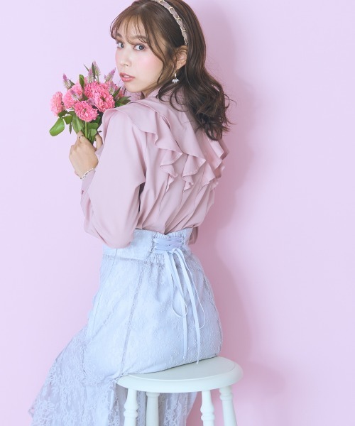 marun(マルン)の「<大きいサイズ>バック編み上げレースマーメイドスカート marun(スカート・レディース・ブラック/グレー・L/LL/3L/4L/5L)」の18枚目の写真