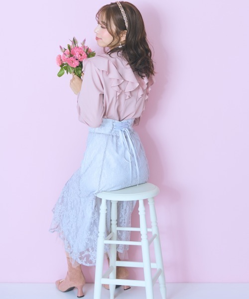 marun(マルン)の「<大きいサイズ>バック編み上げレースマーメイドスカート marun(スカート・レディース・ブラック/グレー・L/LL/3L/4L/5L)」の19枚目の写真