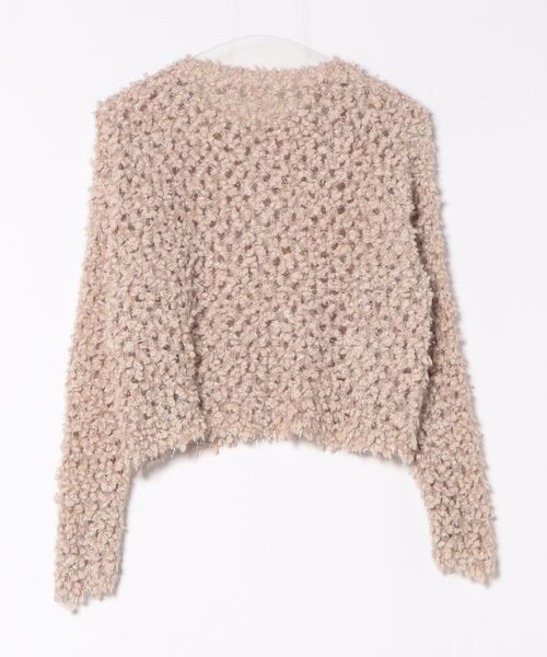 Lace Ladies（レースレディース）の「モチーフ編み クルーネック 長袖 ニット プルオーバー（ニット/セーター・レディース・グレー/グレイッシュベージュ/アイボリー・FREE）」の4枚目の写真