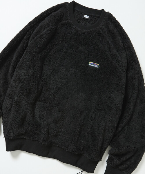 FREAK'S STORE（フリークスストア）の「限定展開 リラックスフィット ラグランスリーブ シャギーフリース プルオーバー（その他トップス・メンズ・ブラック/チャコールグレー/オリーブ/グレイッシュベージュ・SMALL/MEDIUM/LARGE）」の6枚目の写真