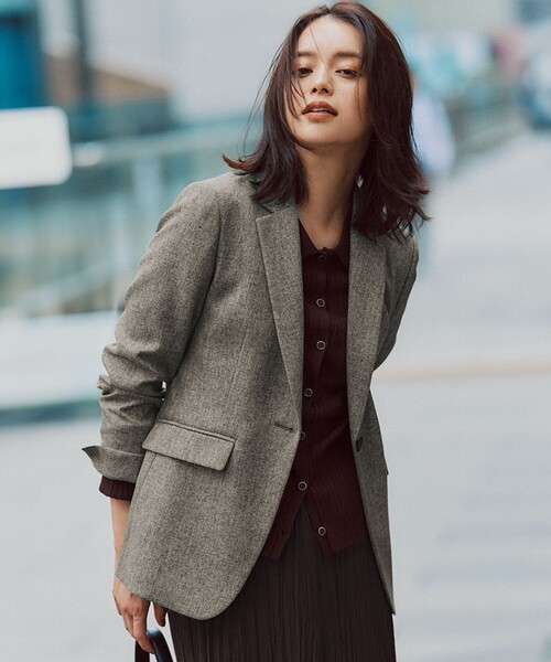 洗える】ウールライクカルゼ テーラード ジャケット（テーラード