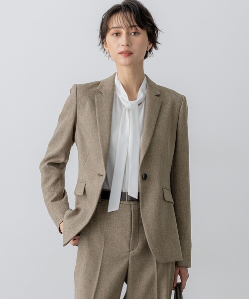 洗える】ウールライクカルゼ テーラード ジャケット（テーラード