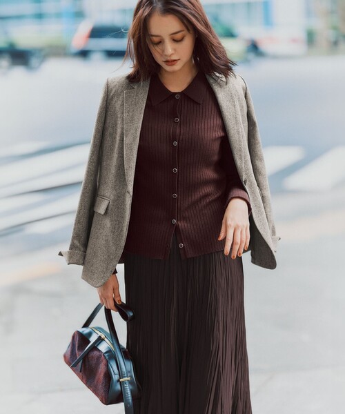 洗える】ウールライクカルゼ テーラード ジャケット（テーラード