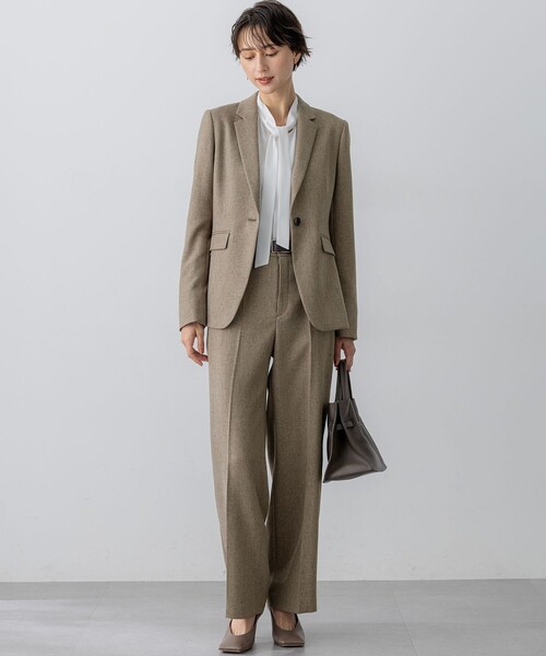 洗える】ウールライクカルゼ テーラード ジャケット（テーラード