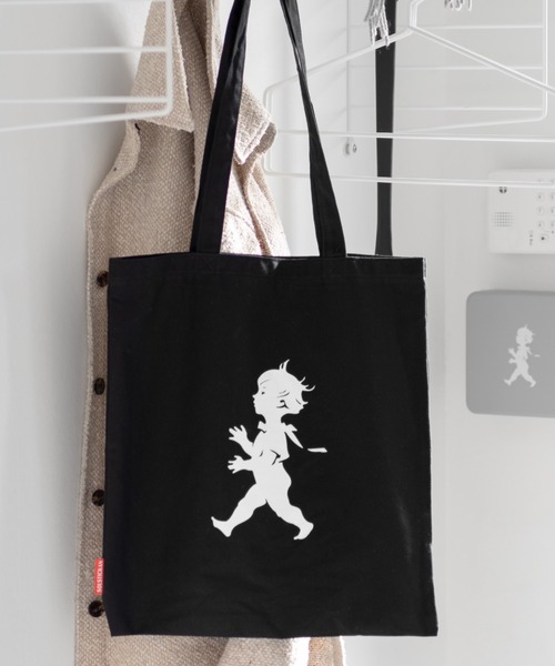 SOLSTICKAN DESIGN(ソルスティッカンデザイン)の「SOLSTICKAN コットンバック(トートバッグ・レディース・ブラック/グリーン・42cm)」の3枚目の写真