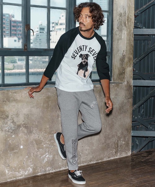 seventy seven（セブンティセブン）の「mp14172-cardboard long pants(arrow) スウェットパンツ(7725W080)（スウェットパンツ・メンズ・トップグレー/ブラック・XL/L/M/S）」の9枚目の写真