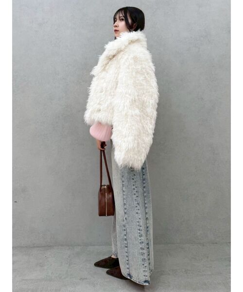 現行品 鈴木愛理着用 dazzlin ダズリン ボアフレンチブルゾン レッド 