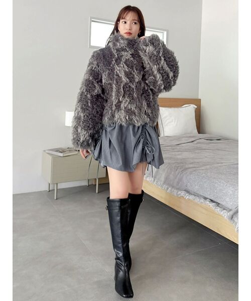 dazzlin（ダズリン）の「カールエコファーブルゾン（ブルゾン・レディース・ブルー/ピンク/チャコールグレー/アイボリー/ブラウン・FREE）」の12枚目の写真