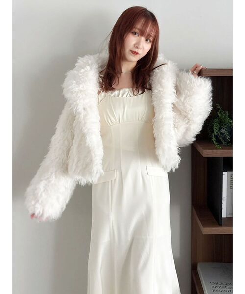 dazzlin（ダズリン）の「カールエコファーブルゾン（ブルゾン・レディース・ブルー/ピンク/チャコールグレー/アイボリー/ブラウン・FREE）」の15枚目の写真