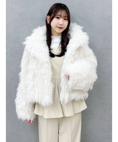 dazzlin（ダズリン）の「カールエコファーブルゾン（ブルゾン・レディース・ブルー/ピンク/チャコールグレー/アイボリー/ブラウン・FREE）」の21枚目の写真