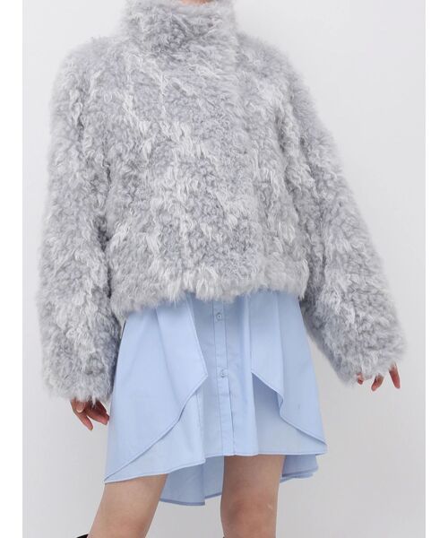 dazzlin（ダズリン）の「カールエコファーブルゾン（ブルゾン・レディース・ブルー/ピンク/チャコールグレー/アイボリー/ブラウン・FREE）」の7枚目の写真