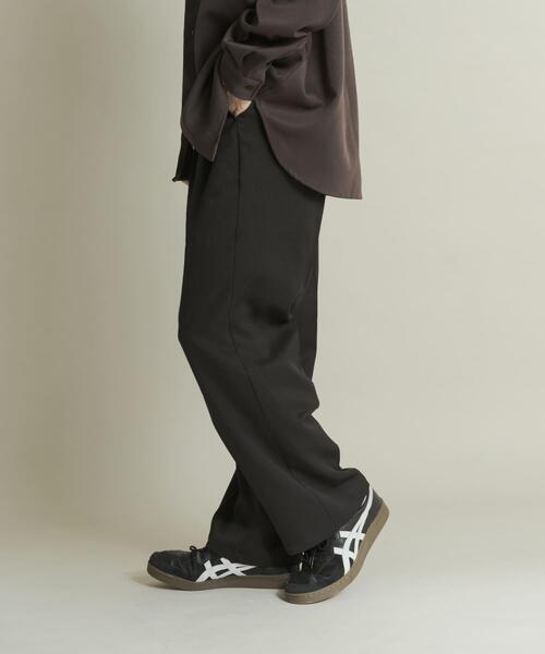 SENSE OF PLACE by URBAN RESEARCH（センスオブプレイスバイアーバンリサーチ）の「ウールライクダブルタックワイドパンツ（その他パンツ・メンズ・ネイビー/チャコールグレー/ブラック/ライトベージュ・SMALL/MEDIUM/LARGE）」の9枚目の写真