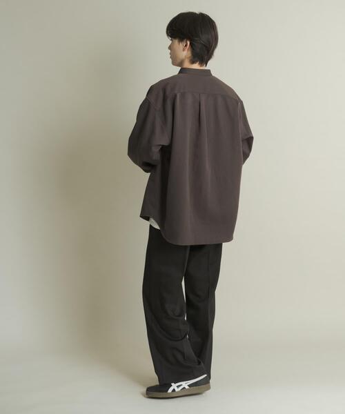 SENSE OF PLACE by URBAN RESEARCH（センスオブプレイスバイアーバンリサーチ）の「ウールライクダブルタックワイドパンツ（その他パンツ・メンズ・ネイビー/チャコールグレー/ブラック/ライトベージュ・SMALL/MEDIUM/LARGE）」の11枚目の写真