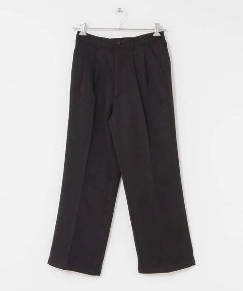 SENSE OF PLACE by URBAN RESEARCH（センスオブプレイスバイアーバンリサーチ）の「ウールライクダブルタックワイドパンツ（その他パンツ・メンズ・ネイビー/チャコールグレー/ブラック/ライトベージュ・SMALL/MEDIUM/LARGE）」の12枚目の写真
