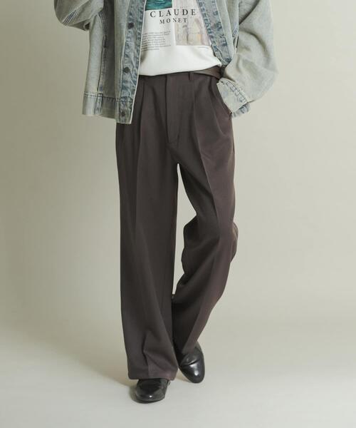 UNDERCOVER × TWIN PEAKSウールイージーワイドスラックス ADAM ET ROPÉ FEMME(アダム エ ロペ ファム) / 【防シワ】・【消臭