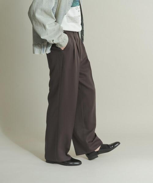 SENSE OF PLACE by URBAN RESEARCH（センスオブプレイスバイアーバンリサーチ）の「ウールライクダブルタックワイドパンツ（その他パンツ・メンズ・ネイビー/チャコールグレー/ブラック/ライトベージュ・SMALL/MEDIUM/LARGE）」の20枚目の写真