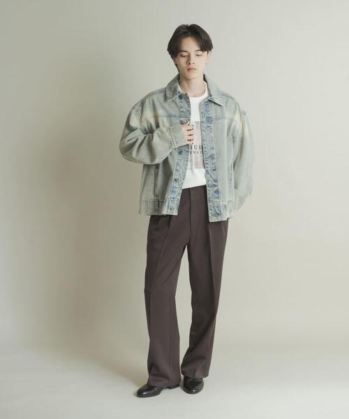 SENSE OF PLACE by URBAN RESEARCH（センスオブプレイスバイアーバンリサーチ）の「ウールライクダブルタックワイドパンツ（その他パンツ・メンズ・ネイビー/チャコールグレー/ブラック/ライトベージュ・SMALL/MEDIUM/LARGE）」の21枚目の写真