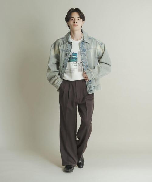 SENSE OF PLACE by URBAN RESEARCH（センスオブプレイスバイアーバンリサーチ）の「ウールライクダブルタックワイドパンツ（その他パンツ・メンズ・ネイビー/チャコールグレー/ブラック/ライトベージュ・SMALL/MEDIUM/LARGE）」の22枚目の写真