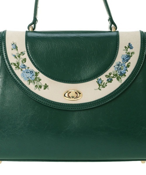 an another angelus（アンアナザーアンジェラス）の「サークルフラップ刺繍台形バッグ/fint フィント（ハンドバッグ・レディース・ブルーグリーン/ブラック・FREE）」の16枚目の写真