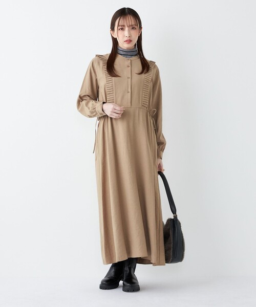 SHIPS Colors:〈手洗い可能〉プリーツ デザイン ロングスリーブ