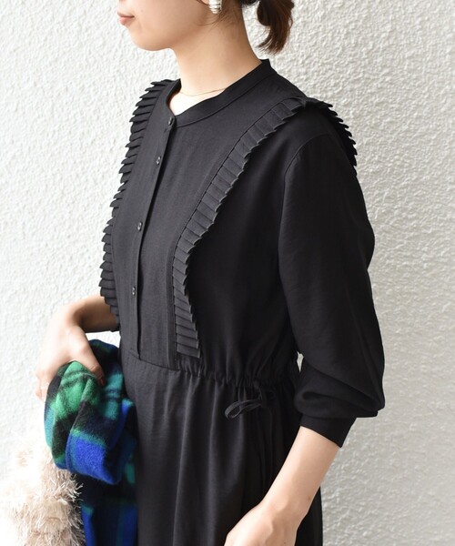 SHIPS Colors:〈手洗い可能〉プリーツ デザイン ロングスリーブ