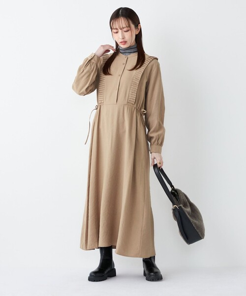 SHIPS Colors:〈手洗い可能〉プリーツ デザイン ロングスリーブ