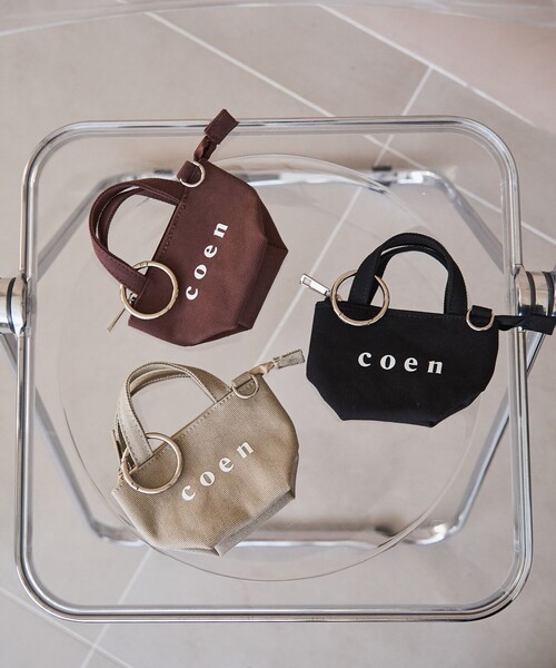 coen(コーエン)の「coen(コーエン)ロゴトートバッグチャーム XS(キーホルダー・レディース・ライトグレー/ブラック/ダークブラウン/ナチュラル・FREE)」の5枚目の写真