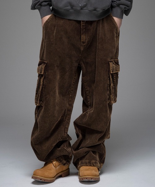 ILL'S（イルズ）の「AW バレル グランジ風洗い コーデュロイ カーゴパンツ ユニセックス 【ILL'S】（カーゴパンツ・メンズ・ブラック/ブラウン/グレー・L/M）」の3枚目の写真