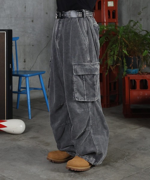 ILL'S（イルズ）の「バレル グランジ風洗い コーデュロイ カーゴパンツ ユニセックス（カーゴパンツ・メンズ・ブラック/ブラウン/グレー・L/M）」の12枚目の写真