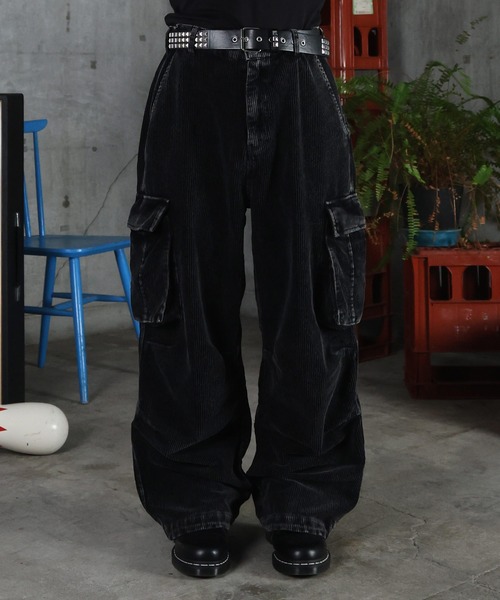 ILL'S（イルズ）の「バレル グランジ風洗い コーデュロイ カーゴパンツ ユニセックス（カーゴパンツ・メンズ・ブラック/ブラウン/グレー・L/M）」の7枚目の写真