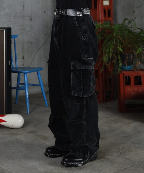 ILL'S（イルズ）の「バレル グランジ風洗い コーデュロイ カーゴパンツ ユニセックス（カーゴパンツ・メンズ・ブラック/ブラウン/グレー・L/M）」の8枚目の写真