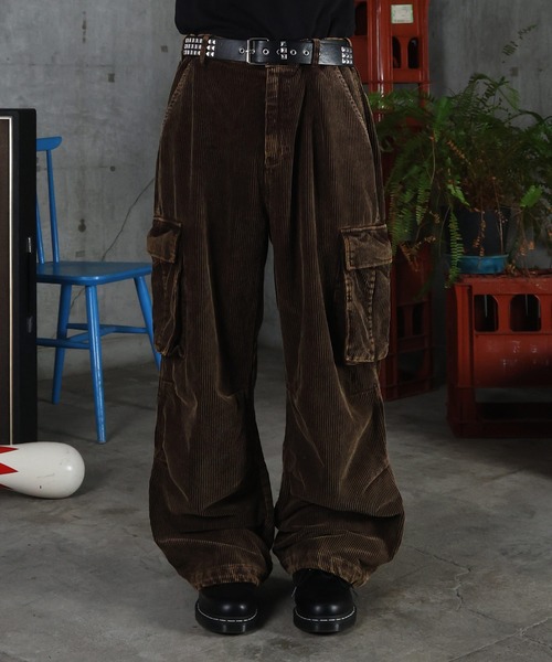 ILL'S（イルズ）の「バレル グランジ風洗い コーデュロイ カーゴパンツ ユニセックス（カーゴパンツ・メンズ・ブラック/ブラウン/グレー・L/M）」の18枚目の写真